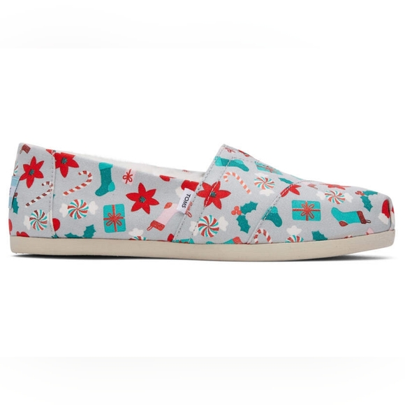 Christmas👣TOM'S 🌱ALPARGATA Deck the Halls Sherpa Lined Espadrilles - Picture 5 of 12